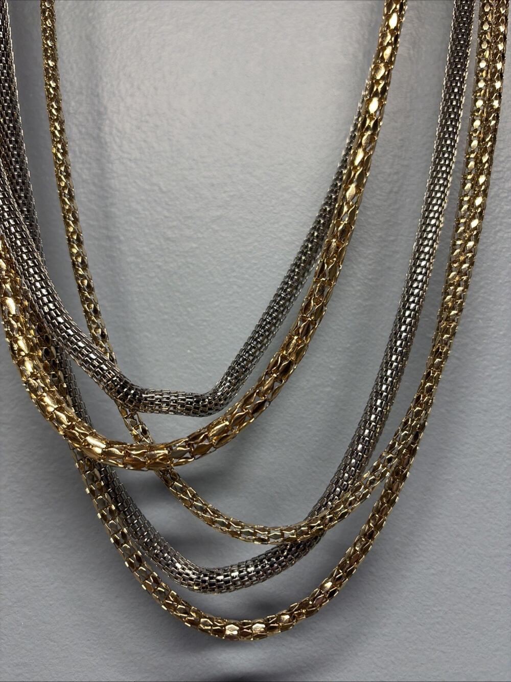 JTV Off Park Collection Gold & Silver Tone 5-Strand Multi-Strand Long Necklace